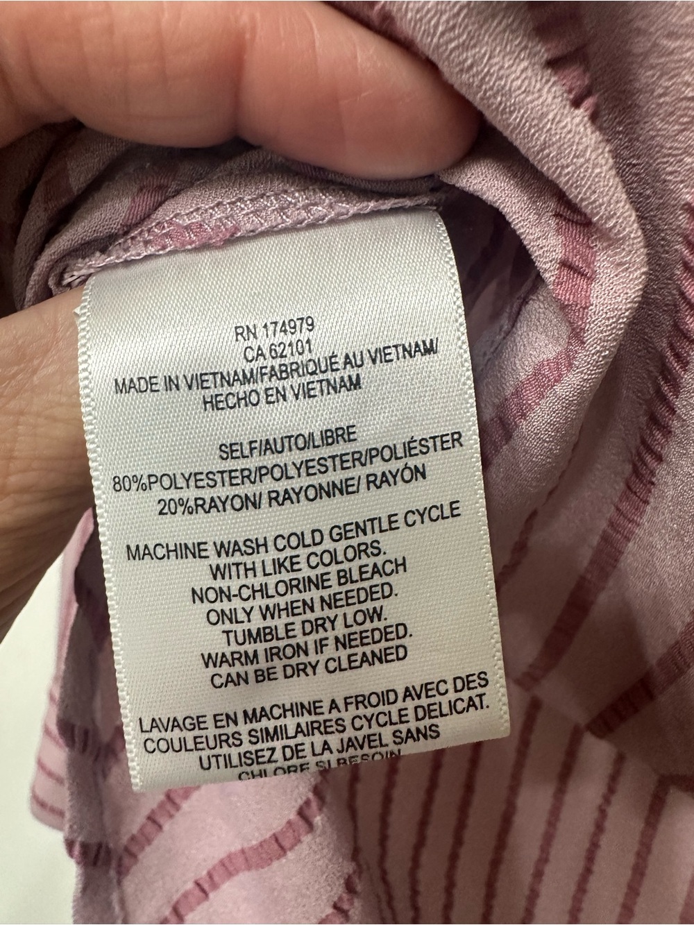 BCBGMaxAzria Pink Striped Wrap-Front Blouse - Picture 4 of 7
